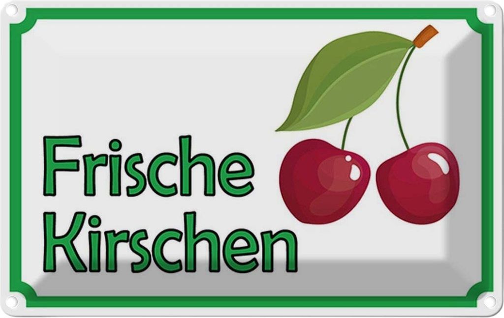 vianmo Blechschild 12x18 cm frische Kirschen Hofladen Marktstand Laden Obst Gemüse