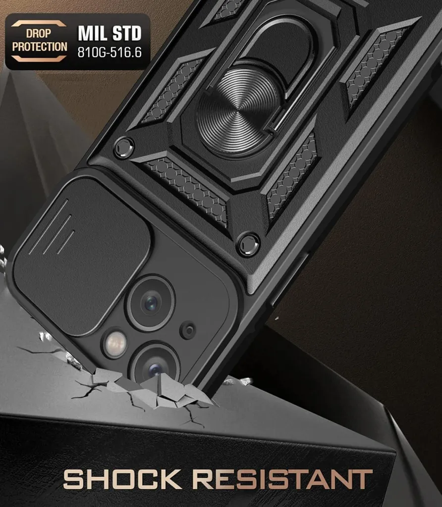Coque iPhone 14 Plus Noire Renforcée avec Support A2886 - Protection Robuste