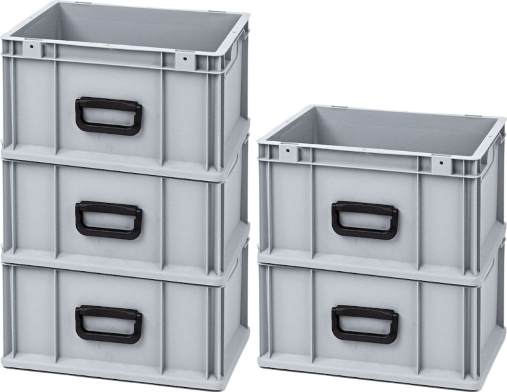 SparSet 5x Eurobox NextGen Portable Uno Germany | HxBxT 22x30x40cm | 20 Liter | Eurobehälter, Transportbox, Transportbehälter, Stapelbehälter