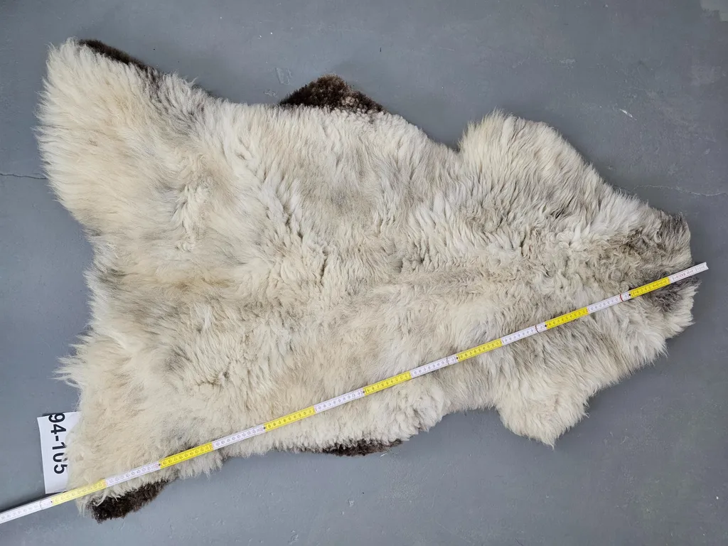Peau de mouton multicolore XXL unique 94-105 cm décoration bohème