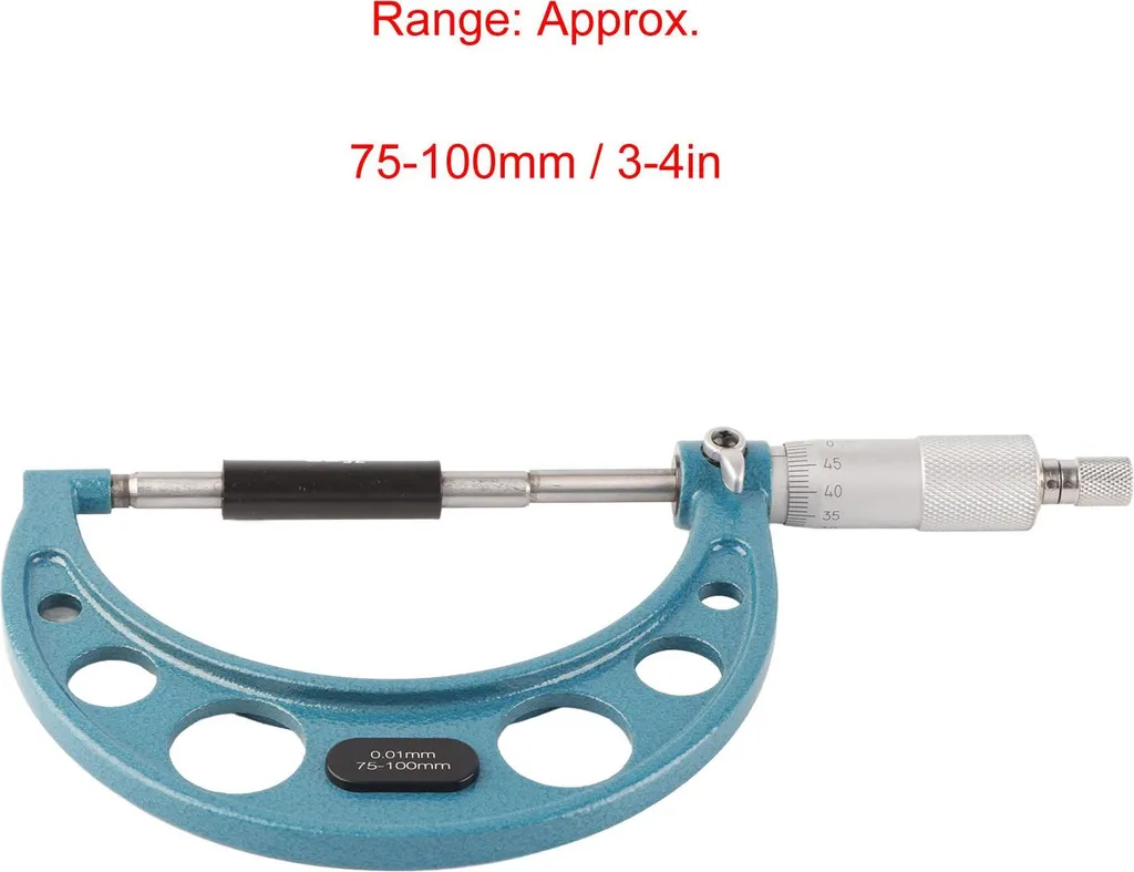 Micromètre de précision 0,01 mm en inox avec clé de réglage 75-100 mm - 15