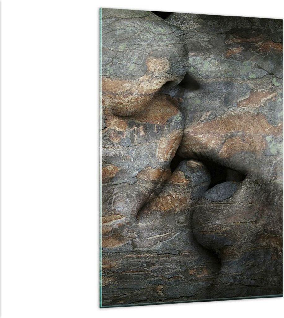 Bilder auf glas - Einteilig - Frau Mann Kuss Abstraktion - 80x120cm - Glasbilder - Wandbilder - Bilder - Wanddekoration aus Glas - Glas Bilder - Wa...