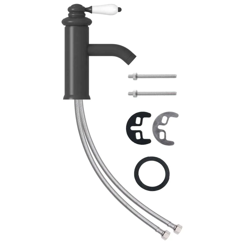 vidaXL Robinet de lavabo Gris 130x180 mm - Mitigeur de Salle de Bain