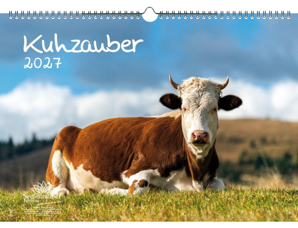 Kuhzauber DIN A3 Kalender für 2027 Kühe Rind Kalb - Seelenzauber