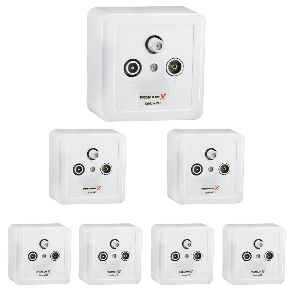 PremiumX 7x PX3 Sat Dose 3-Fach Enddose Antennendose Produktbild 