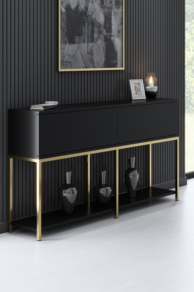 Skye Decor, Lord - Black, Gold, Armoires de salon, noir, Image du produit 