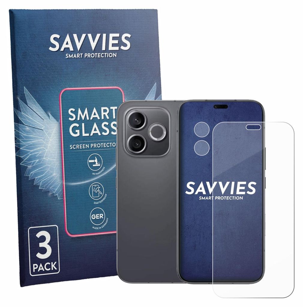 3x Savvies Schutzglas Folie für Honor 600 Lite (Display+Kamera) 9H Panzer Schutzfolie Glas Displayschutz klar transparent