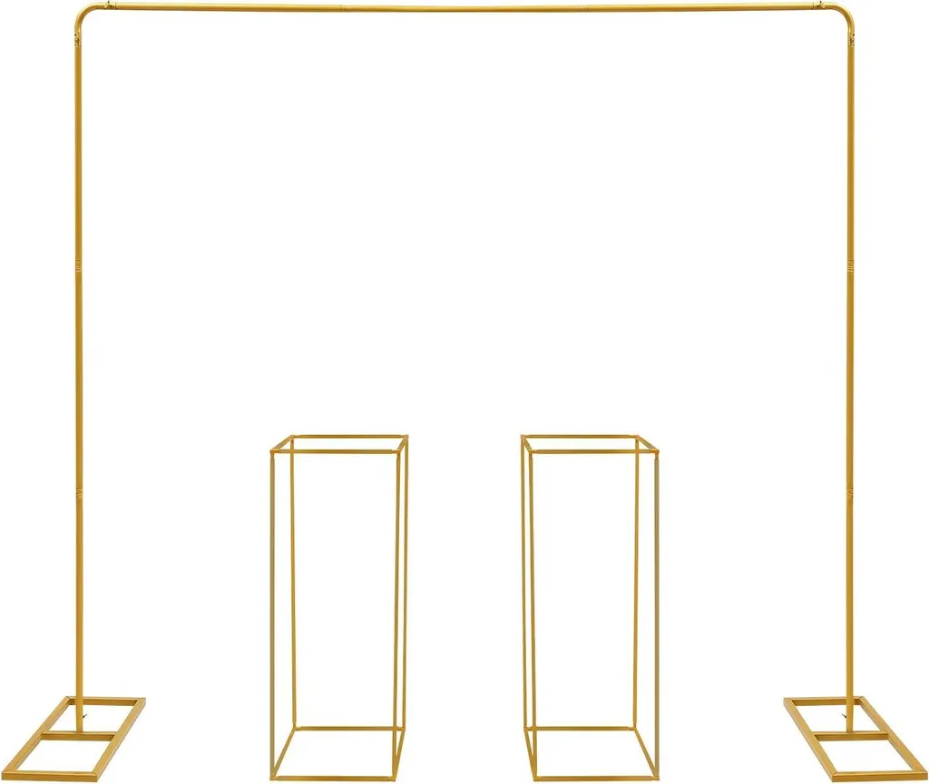 Support de décoration pour mariage et fête en métal or 50 x 23 cm