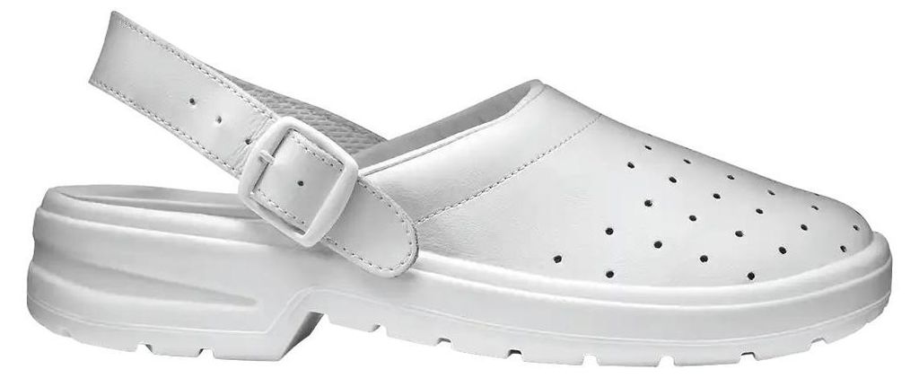 Sir Safety RECIFE Herren-Berufsclog O2, perforiertes Leder, weiß, verstellbarer Riemen, 35, Weiß