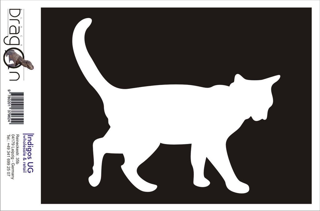 Aufkleber / Autoaufkleber - JDM / Die cut / Auto / OEM - Katze 130x110mm silber - Heckscheibe / Heckscheibenaufkleber