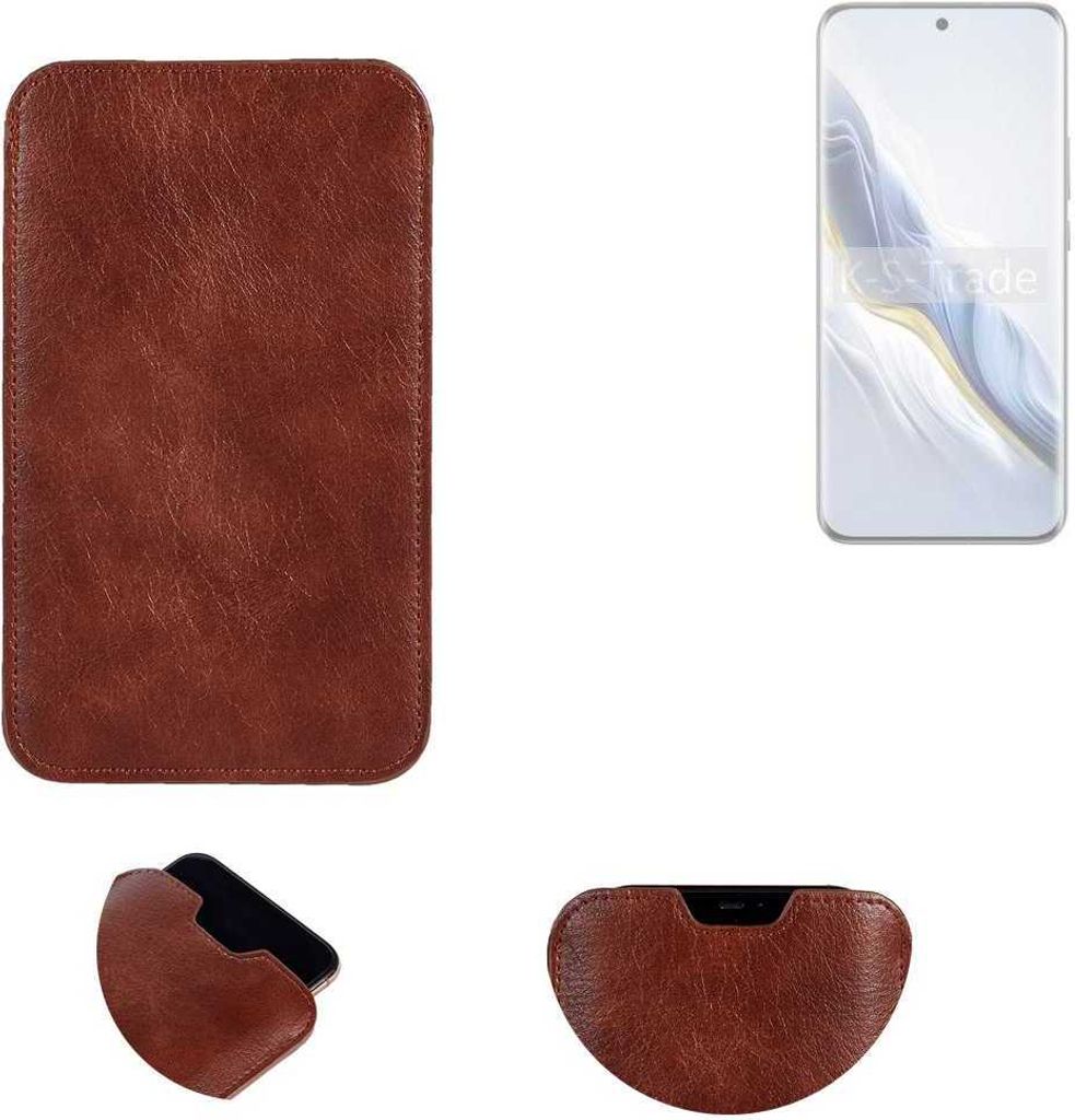 K-S-Trade Schutzhülle Handyhülle kompatibel mit Honor Magic6 Handytasche Kunstleder Sleeve in braun