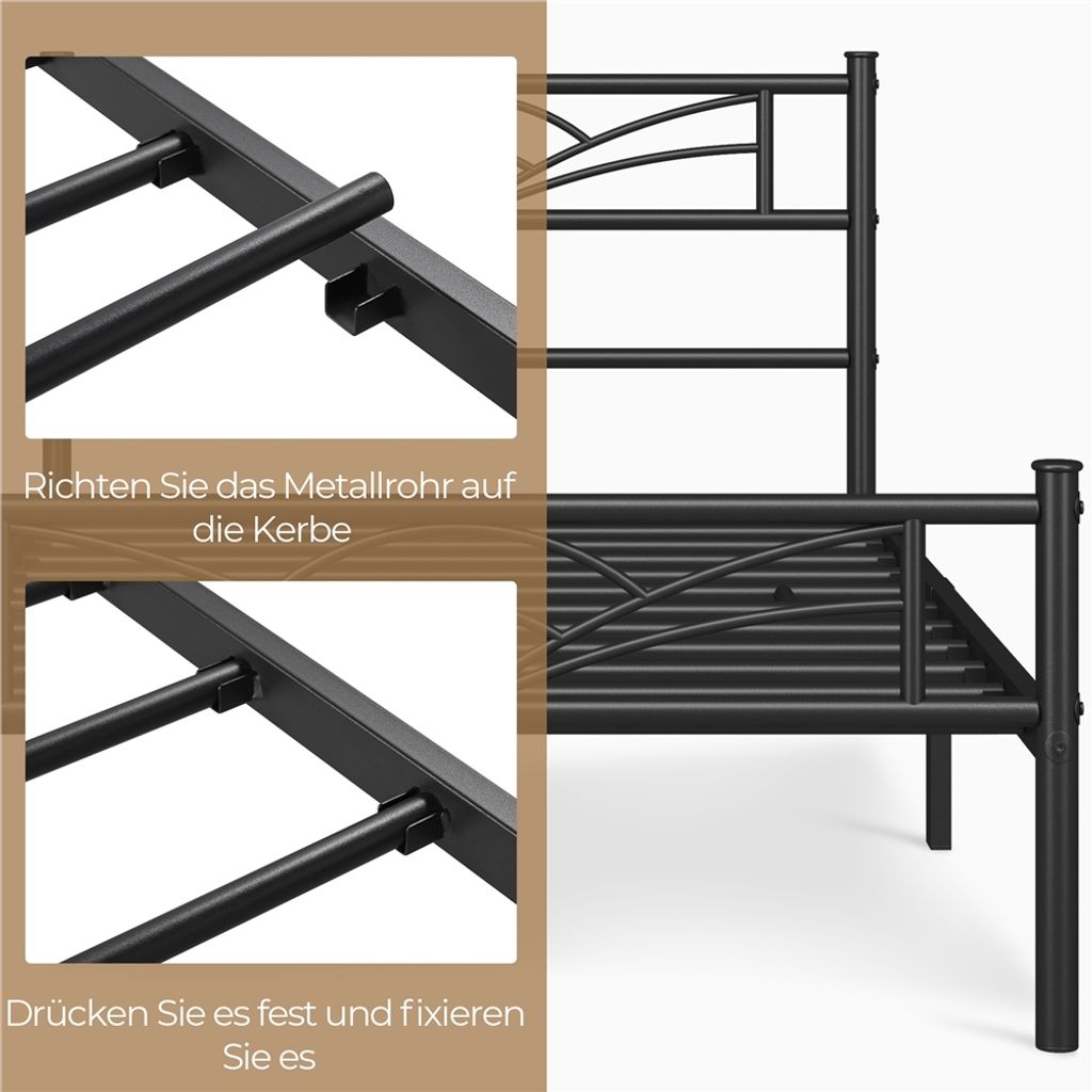 Yaheetech Metallbett Bettgestell Bettrahmen, Wolkenmuster Produktbild 7