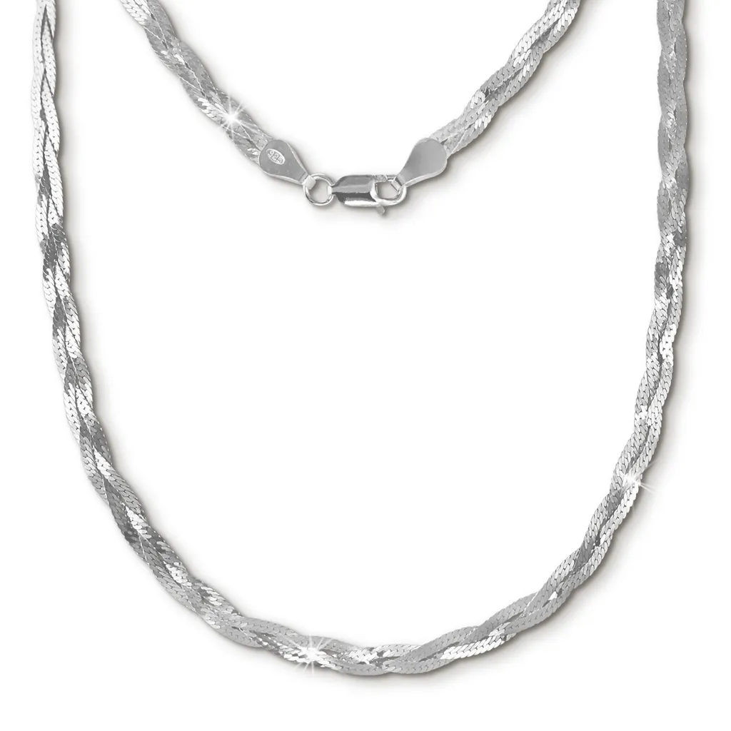 Collier Argent 925 Durable et Hypoallergénique Tressé 45cm SilberDream Bijoux
