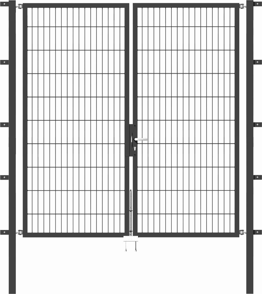 Alberts Doppeltor Flexo mit Zubehör, zum Einbetonieren, anthrazit, Breite 200 cm, Höhe 200 cm