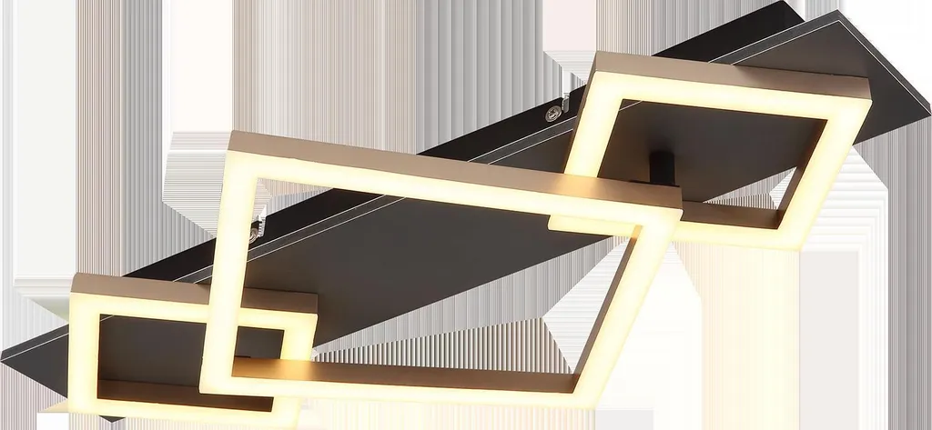 Plafonnier LED Design en Métal Noir Mat pour Éclairage Intérieur de Salon
