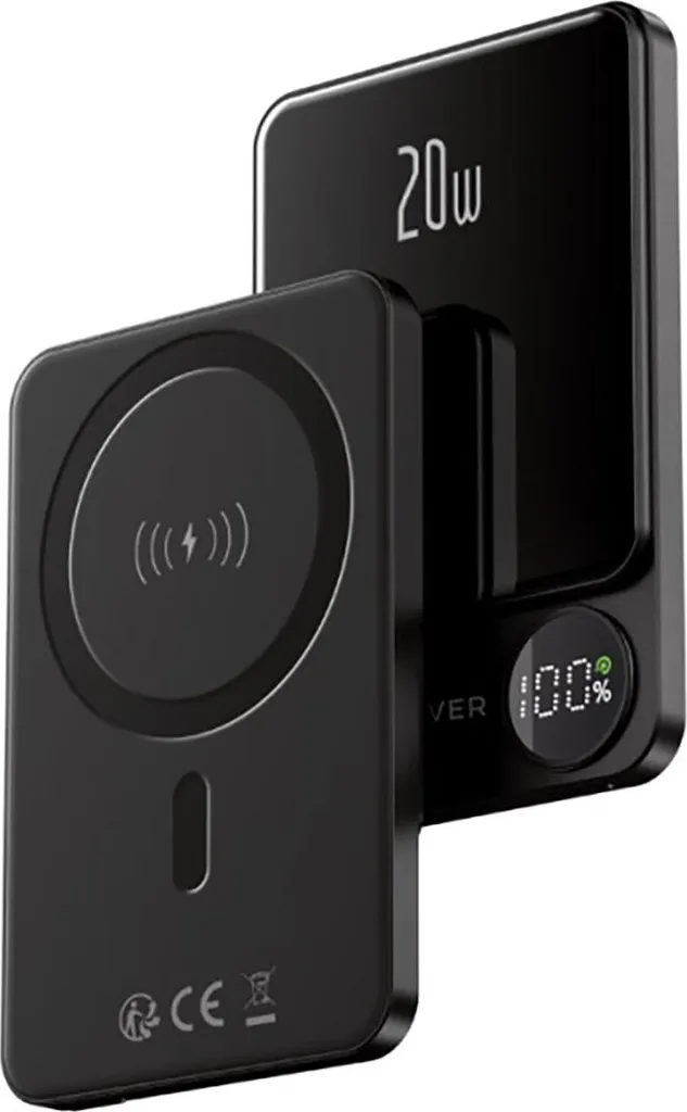 Forever Powerbank MagSafe 5000mAh Noir avec Affichage Numérique USB-C