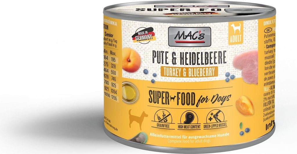 MAC's DOG - Dose 6x200g | Pute & Heidelbeeren