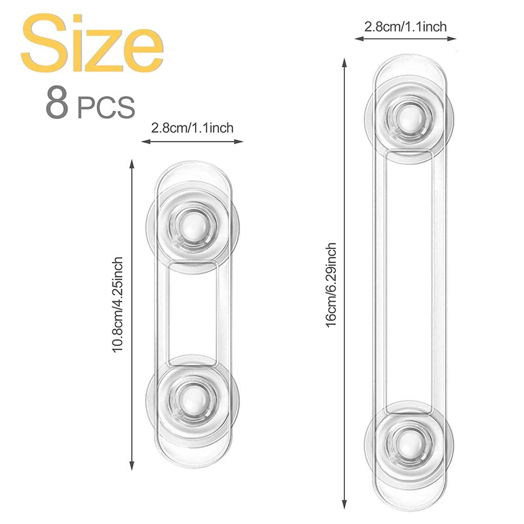 8 Stück Kindersicherung Für Schränke & Schubladen - Ohne Bohren Mit 3M Kleber | Baby Sicherheit