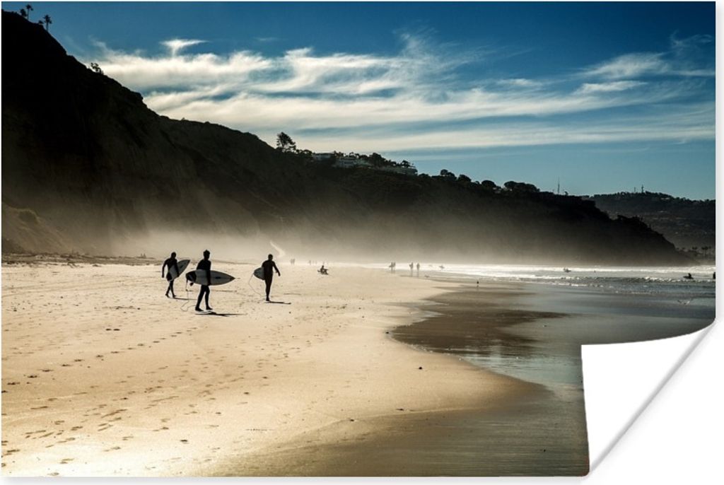 MuchoWow Poster Surfer am Strand 30x20 cm - Plakate - Print
