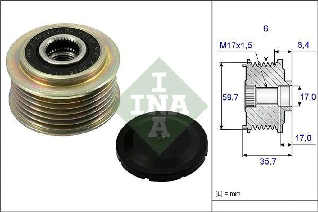 Poulie débrayable d'alternateur INA 535 0225 10 pour Mazda 3, 6, CX-7