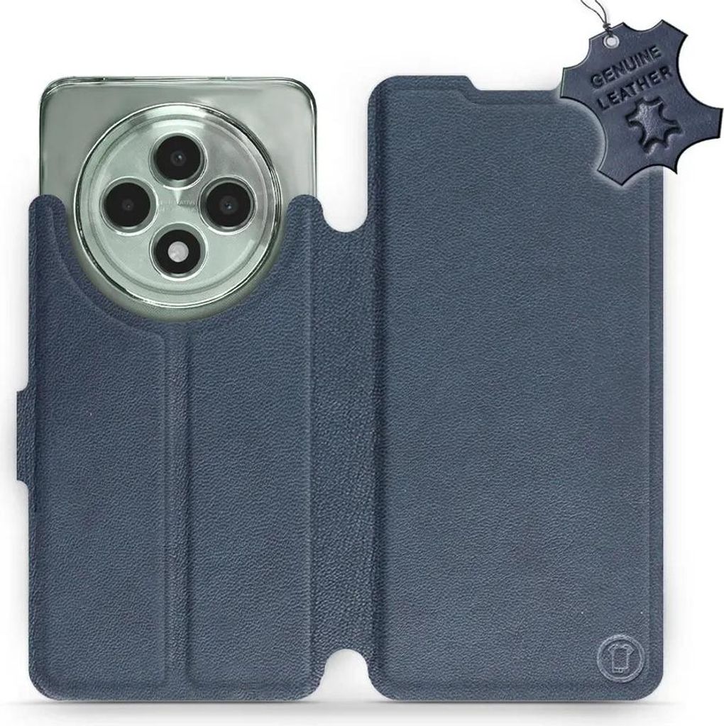 Echtleder Handyhülle für Oppo Reno 12 FS, Mobiwear Leather, Dunkelblau