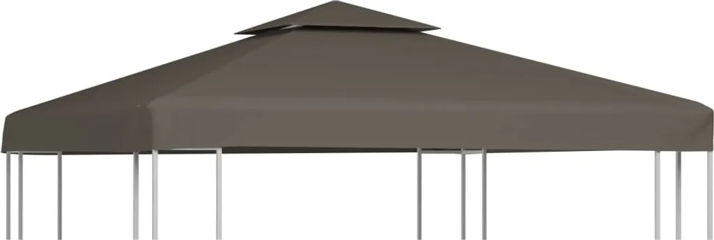 Toile supérieure de belvédère 2 niveaux 310 g/m² 3x3 m coloris Taupe