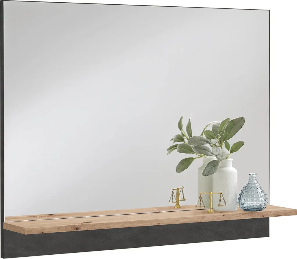 Grand miroir mural d'entrée gris Matera Birkenhead 80 cm pour vestiaire