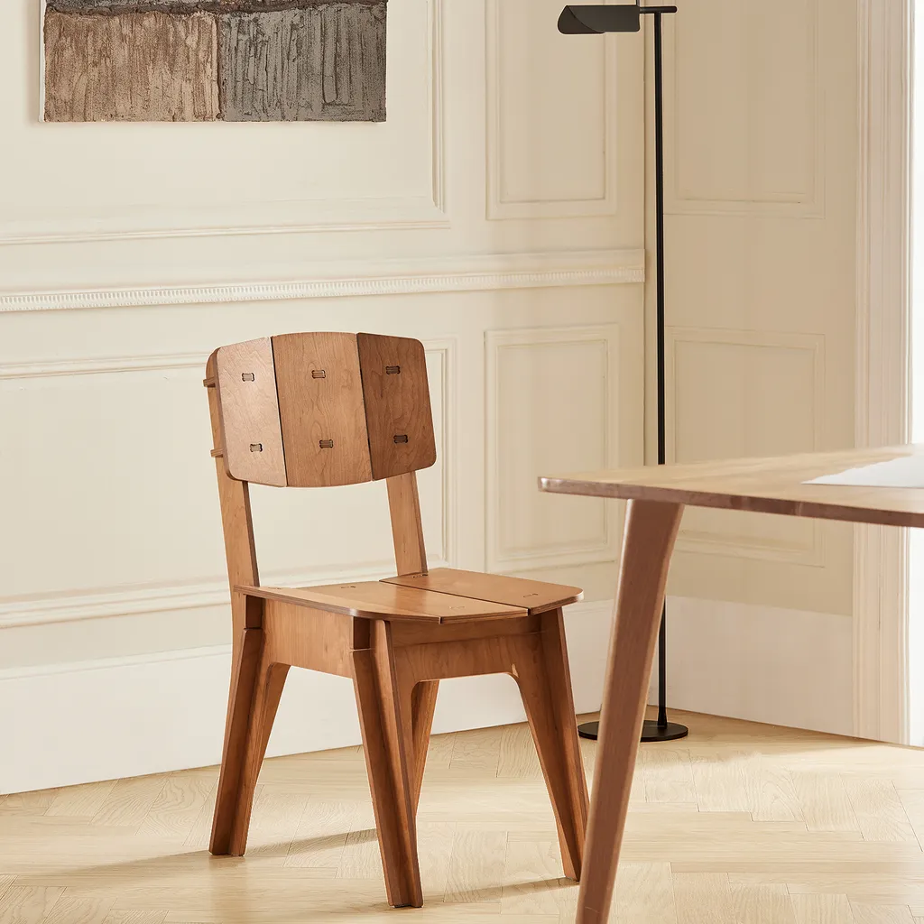 Chaise de Cuisine Moderne SoBuy HFST01-BR avec Dossier Ergonomique Bois