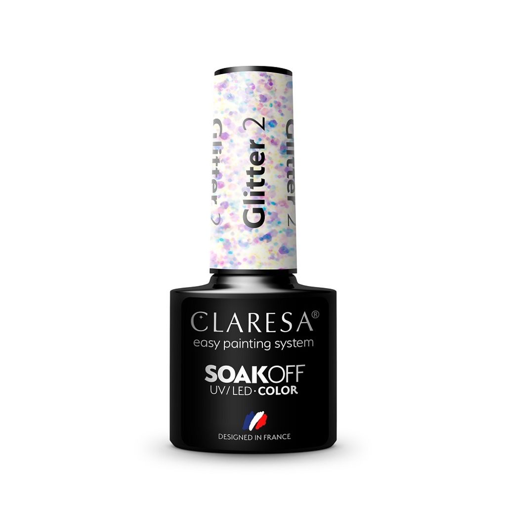 Claresa Soak Off UV/LED Glitter Lak v hybrydnom odtieni, 2 Obrázok produktu 