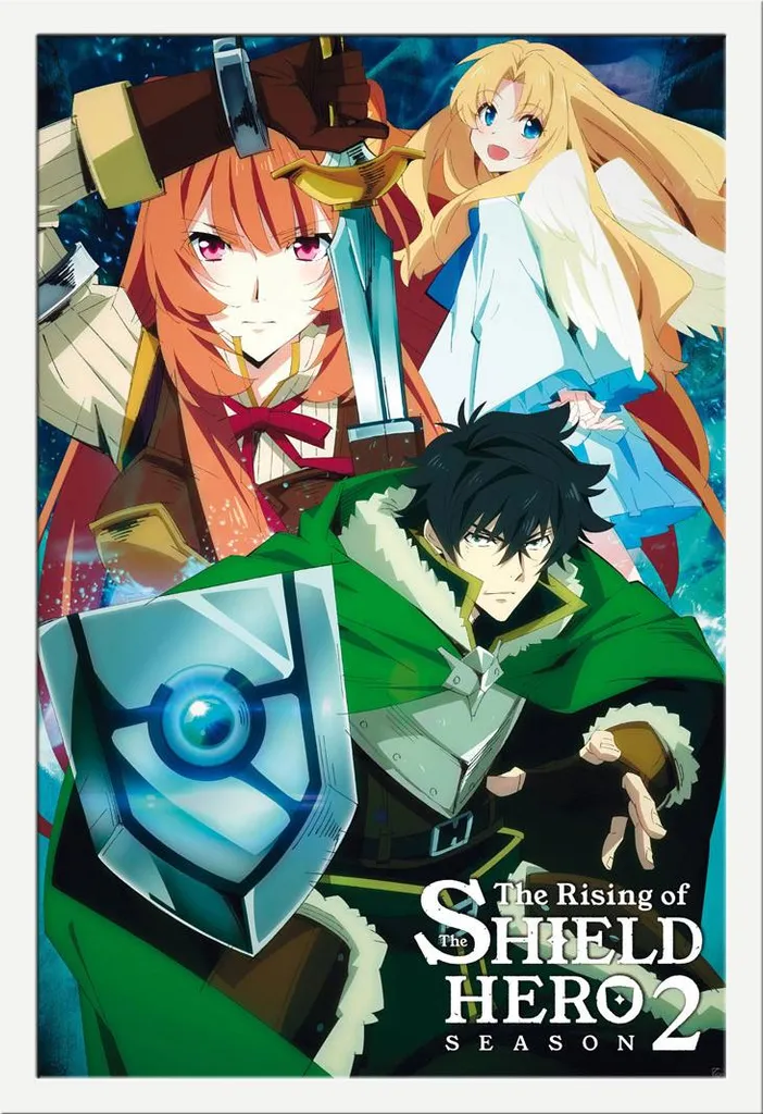 Arredamento Anime: Poster Shield Hero Naofumi + Cornice Bianca MDF