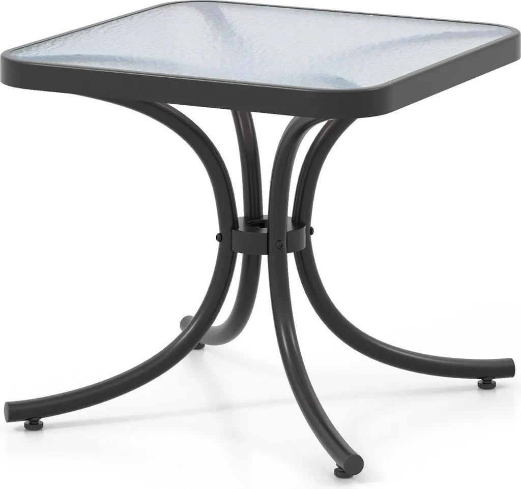 Table de balcon résistante aux intempéries - Plateau verre haute qualité