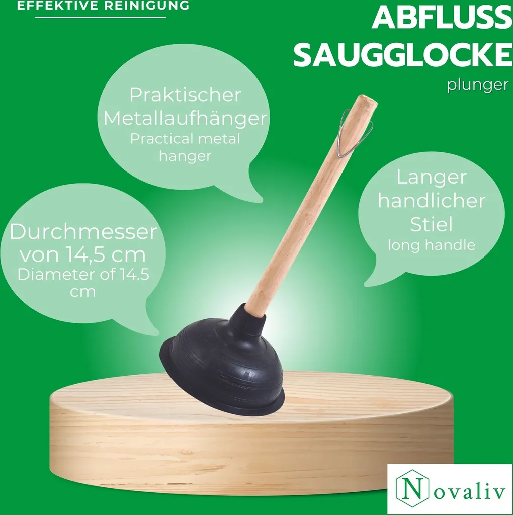 Ventosa Sturalavandini Novaliv Ø 140mm Legno - 3 Pezzi Alta Pressione