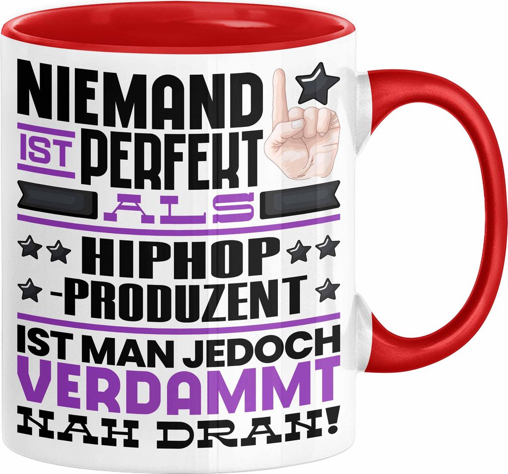 Hiphop-Produzent Geschenk Tasse Lustige Geschenkidee für Hiphop-Produzent Geburtstag Kaffee-Becher Niemand Ist Perfekt Aber Als Hiphop-Produzent I...