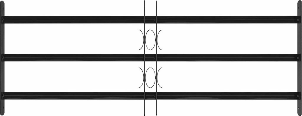 vidaXL Fenstergitter 116 x 45 cm Pulverbeschichteter Stahl Schwarz