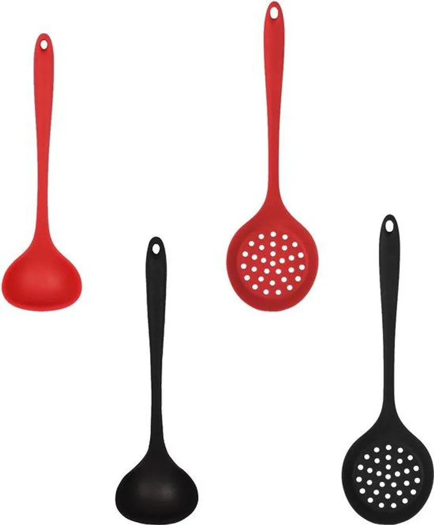 Ustensiles de cuisine silicone pour mélanger et servir lot de 4 cuillères