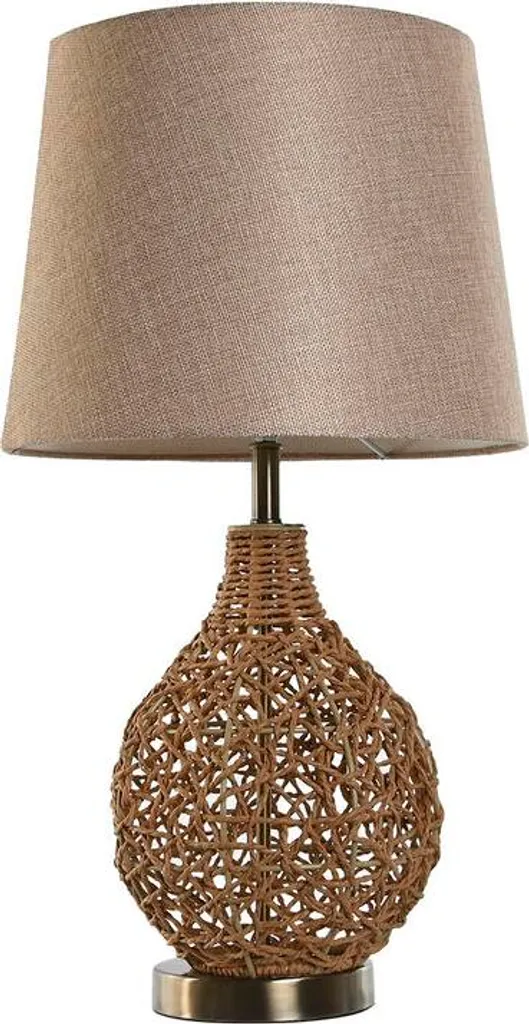 Lampe à poser esprit nature marron et or 33x60 cm pour salon et chambre