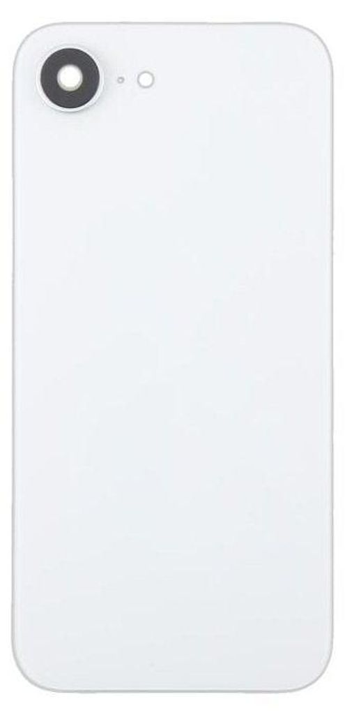 Glasrückseite für iPhone 16e, weiß, einfarbig, mit Kameraobjektiv, ohne Logo