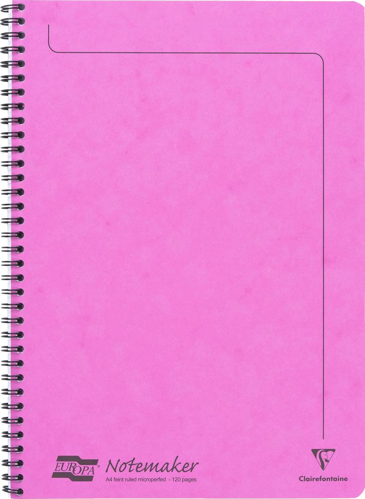 Clairefontaine 10x Doppelspiralheft A4 60 Blatt liniert abtrennbar Fuchsia 3084Z