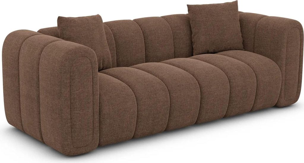 Strukturstoff 2-Sitzer Couch Amoria Braun