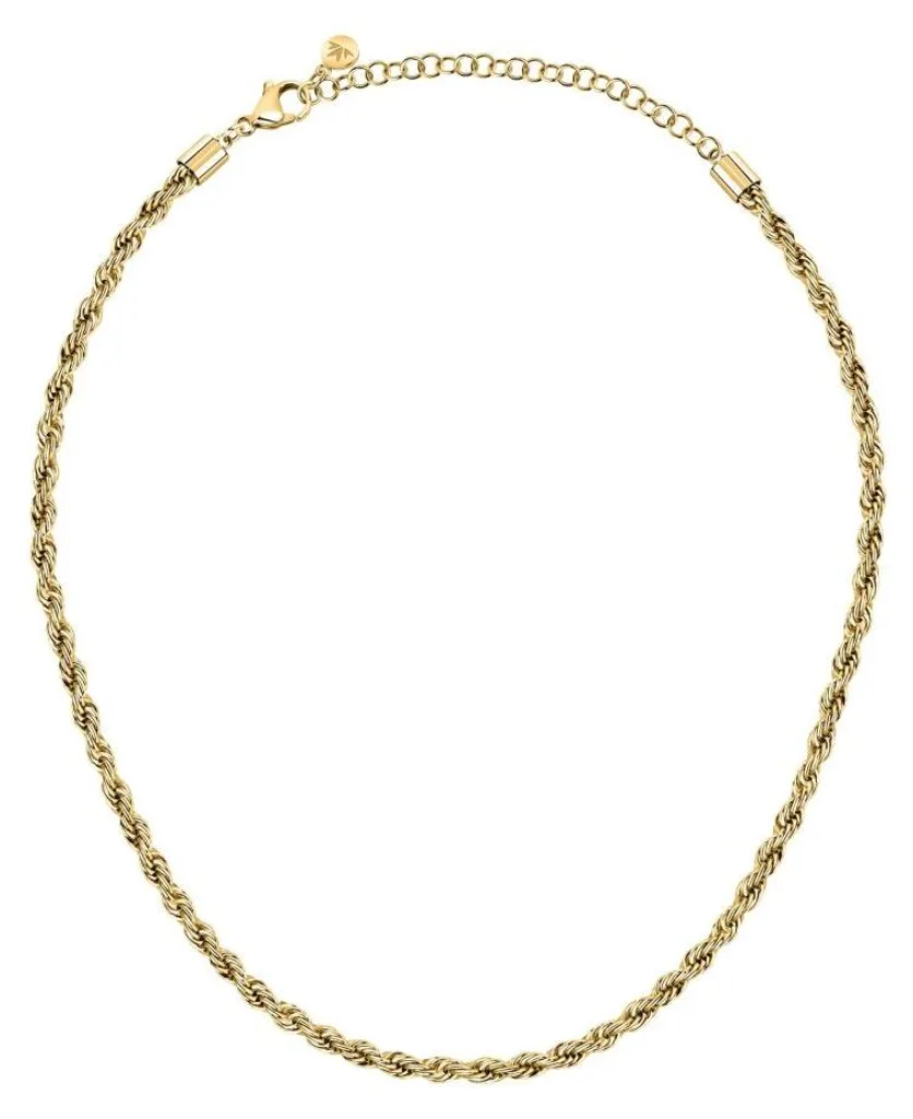 Collier Valis Intrecci SAZC21 en Plaqué Or avec Maille Fine Entrelacée