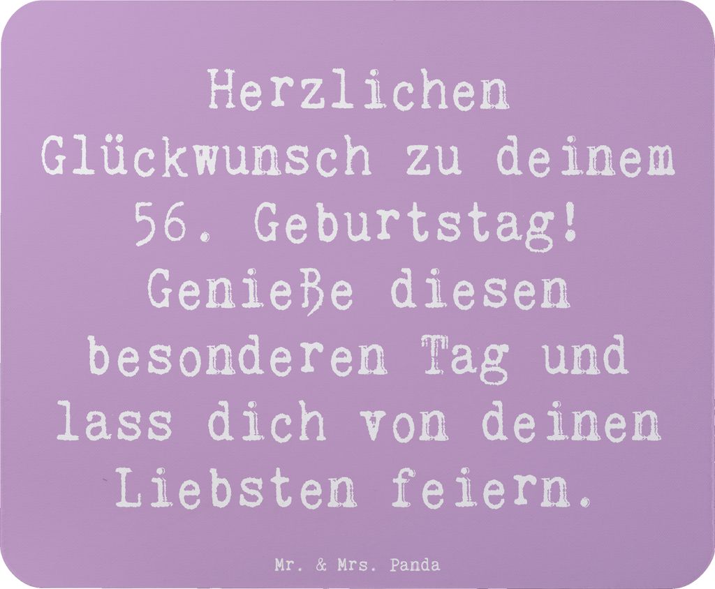 Mr. & Mrs. Panda Mousepad Spruch 56. Geburtstag - Produktbild 