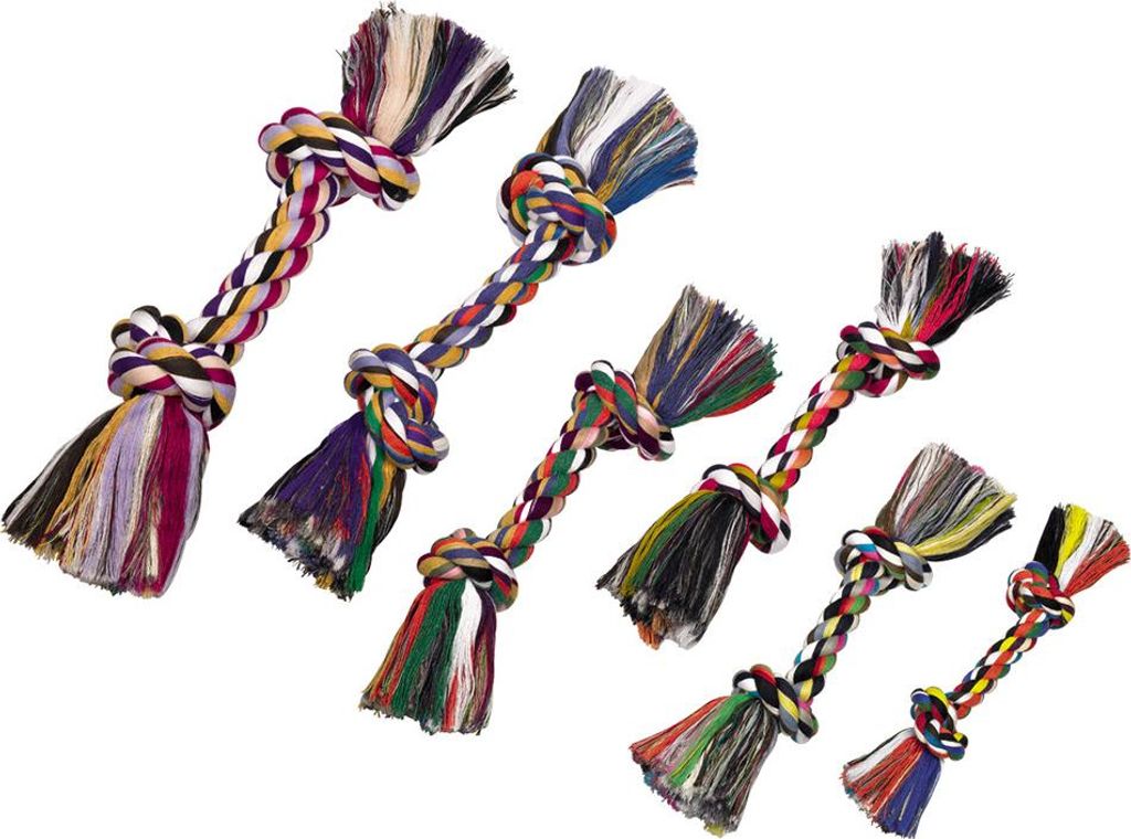 Nobby Rope Toy, Spielseile 180 g, 2 Knoten, ca. 32 cm bunt