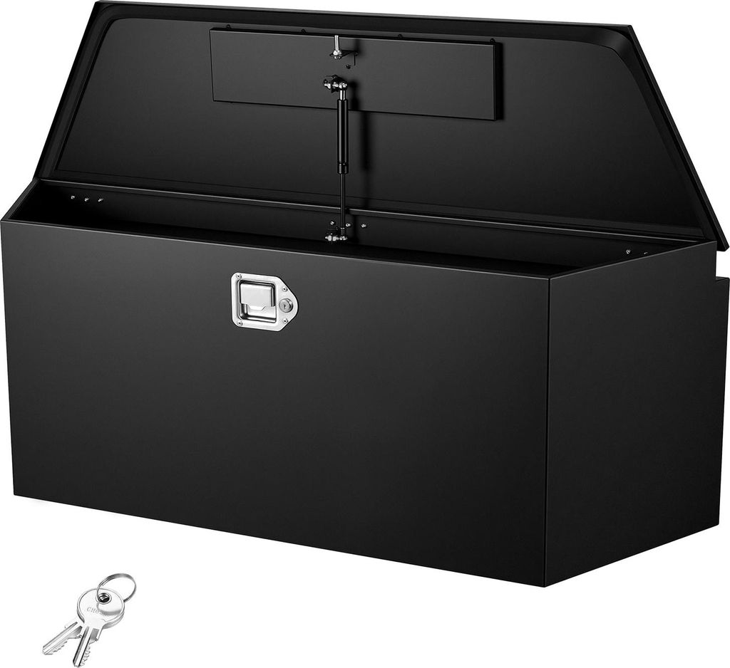 VEVOR Deichselbox Truckbox 1245 x 353 x 470 mm aus Stahl, 50 kg Belastbare Werkzeugaufbewahrungsbox mit Schloss & Schlüsseln, Anhängerbox für Pi...