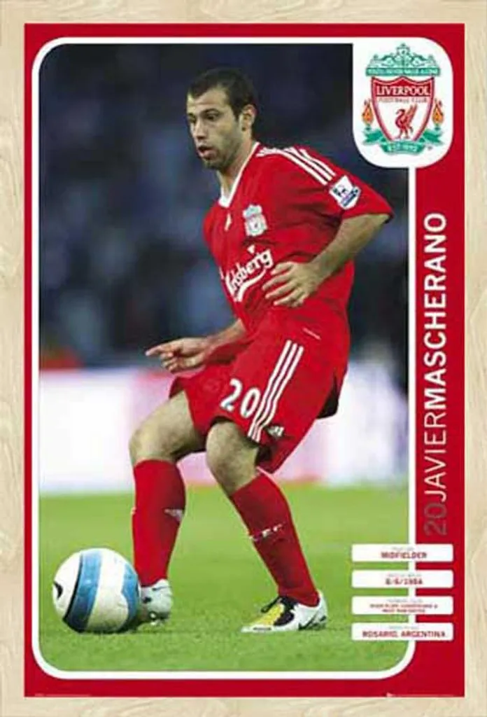 Calcio - Poster - Mascherano, Liverpool + cornice rimovibile, Shinsuke® Maxi MDF oak, vetro acrilico