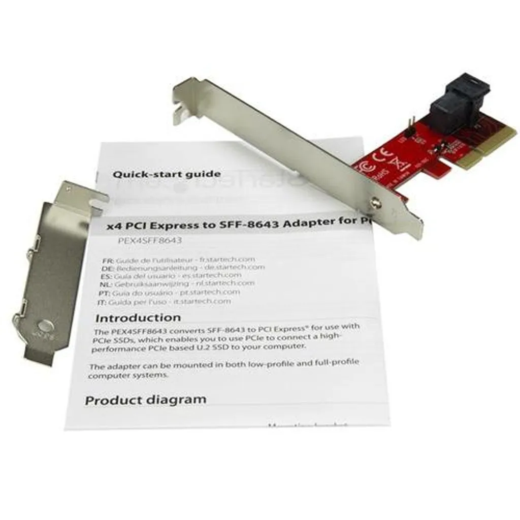 Adaptateur StarTech.com x4 PCI Express vers SFF-8643 pour SSD NVMe U.2