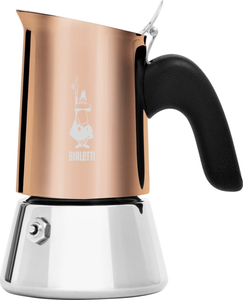 Bialetti Espressokocher New Venus für 2 Tassen, Espresso, Espressokanne, Kaffeebereiter, Edelstahl, Kupfer, 85 ml, 7282