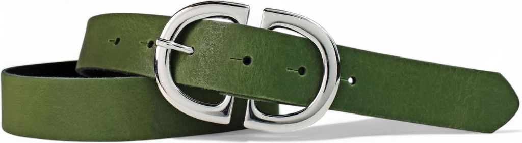 FRONHOFER Damengürtel 3 cm mit trendiger, ovaler Schnalle in glänzend silbern