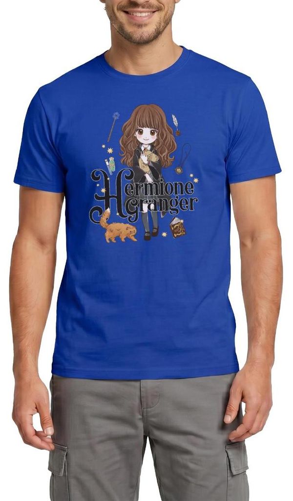 Spreadshirt Harry Potter Hermine Granger Chibi Männer T-Shirt, 3XL, Dunkelblau