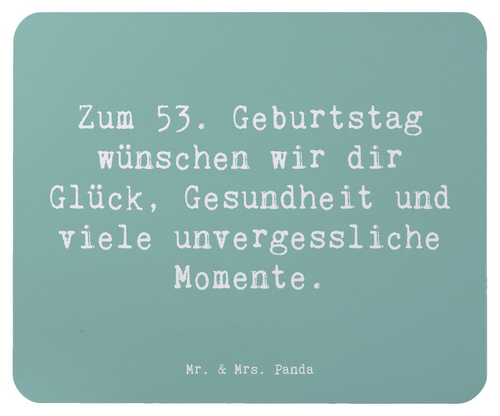 Mr. & Mrs. Panda Mauspad Spruch 53. Geburtstag Glück - Meeresbrise - Geschenk, notebook, Mouse Pad, Geburtstagswünsche, Meilenstein, feiern, comp...