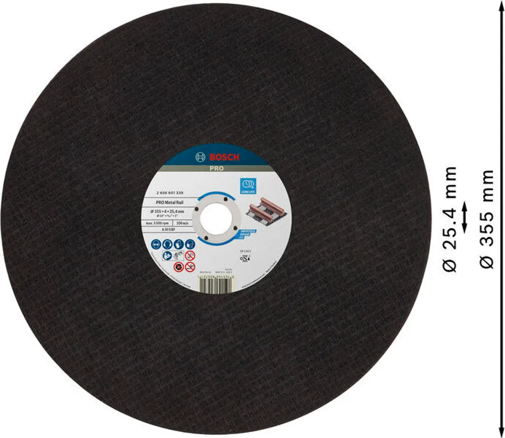 OFFERTA Disco Taglio PRO Rail 355x4x25,4 mm | Potenza Ferroviaria